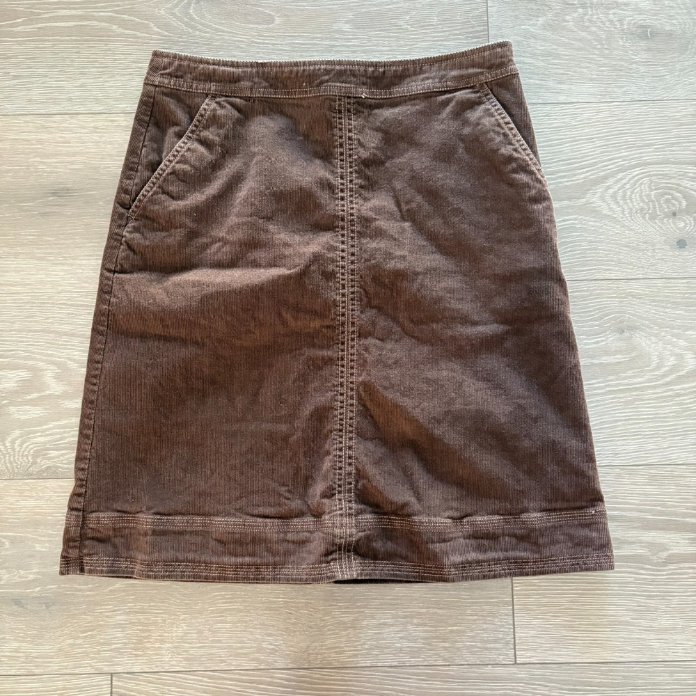 Boden Womens Brown Comfort Pocket Minimalist Corduroy A-Line Short Skirt Size 6R